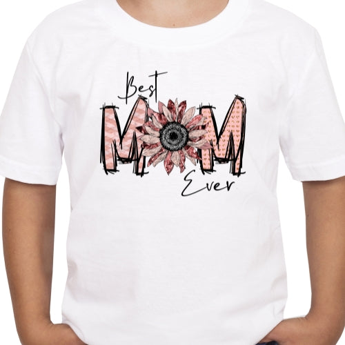 Best Mom Ever Pink Sunflower Subliamtion